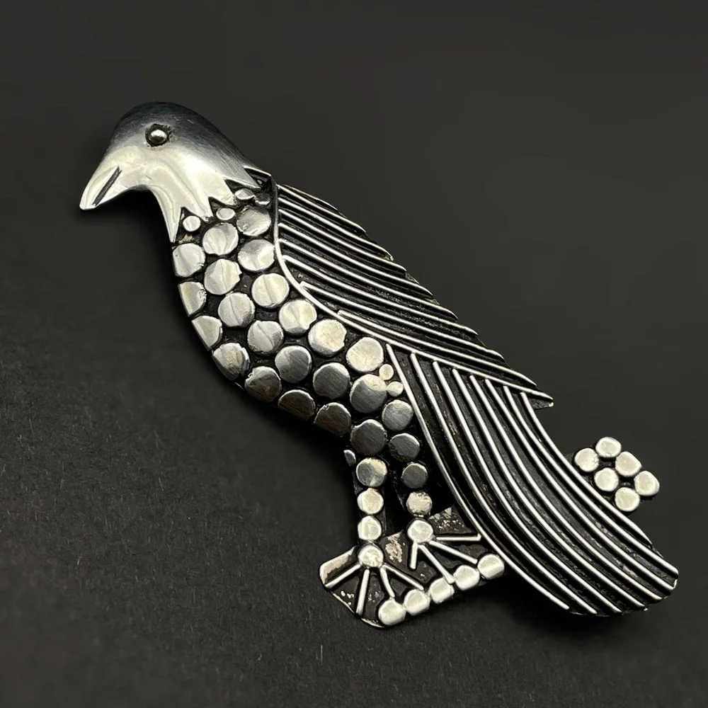 Vintage Sterling Silver Overlay Eagle Brooch‎ Bird Pin Wildlife Animal Jewelry